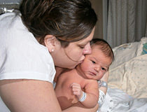 A mother and baby in the Family Birth Center